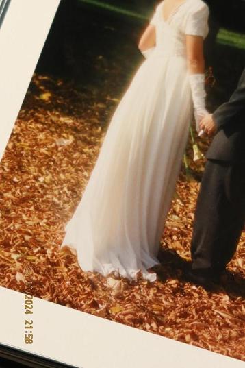 Robe de mariée en crêpe de chine crème - Taille 38-40 beschikbaar voor biedingen