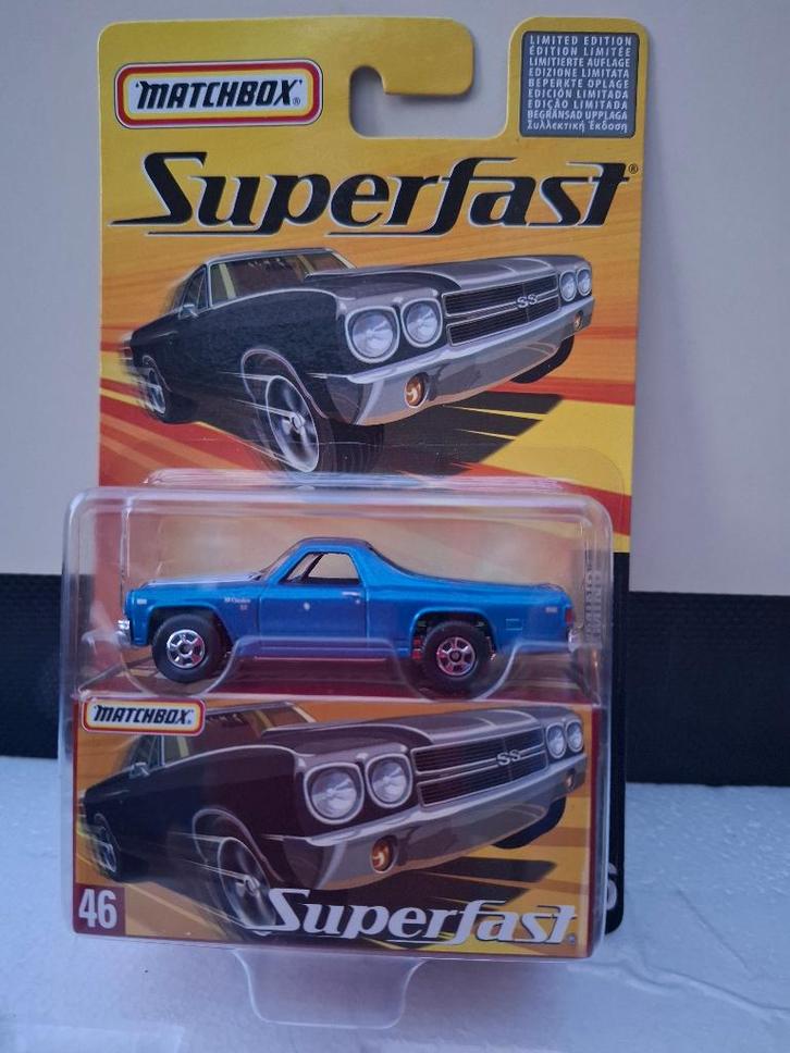Matchbox nr. 46 CHEVY EL CAMINO 1970 blauw Superfast mint, Verzamelen, Speelgoed, Zo goed als nieuw, Ophalen of Verzenden
