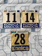 Originele rugnummers, Ullrich, Klöden & Vinokourov, Sport en Fitness, Wielrennen, Ophalen of Verzenden, Gebruikt, Kleding