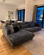 Moderne donkergrijze hoekbank / chaise longue – goede staat, Huis en Inrichting, Zetels | Zetels, Ophalen, Hoekbank, Stof