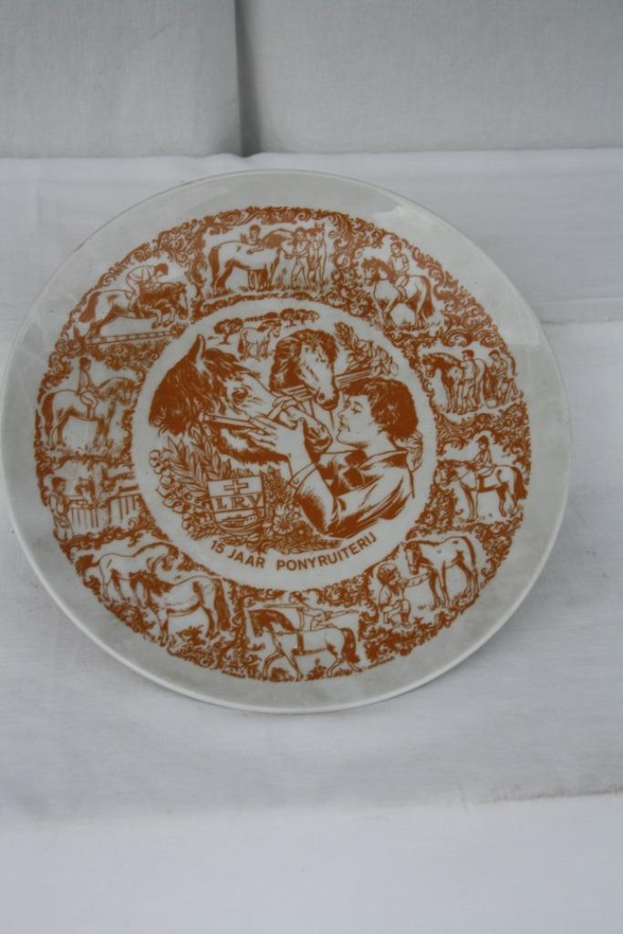 wandbord : 15 jaar ponyruiterij, Antiek en Kunst, Antiek | Wandborden en Tegels, Ophalen of Verzenden