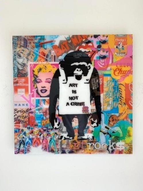 Art is not a crime - Banksy, Antiek en Kunst, Kunst | Schilderijen | Modern, Ophalen of Verzenden