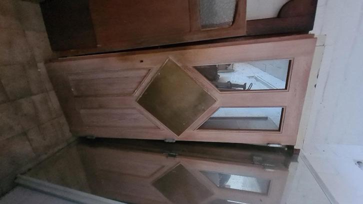 Massieve  design deur met spiegelglas, exclusief, Doe-het-zelf en Bouw, Deuren en Vliegenramen, Gebruikt, Binnendeur, Minder dan 200 cm