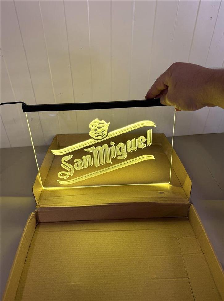 Led bier lamp - San Miguel Beer Bar Pub Dispaly LED Neon Lig, Verzamelen, Biermerken, Nieuw, Ophalen of Verzenden