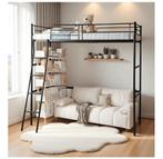 Lit mezzanine, 90 x 200 cm, DEUX, cadre de lit en métal, Maison & Meubles, Neuf, 90 cm, Une personne, 180 à 200 cm