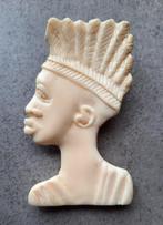 Broche met Afrikaans hoofd, Overige materialen, 4 tot 7 cm, Gebruikt, Wit