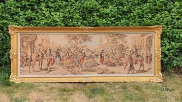 Vintage gobelin wandtapijt spaanse dansers  beschikbaar voor biedingen