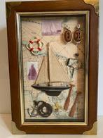 Mooi houten sleutelkastje met vitrinekast met maritiem thema, Ophalen of Verzenden, Zo goed als nieuw