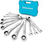 DURATECH | Set van 12 platte ratelsleutels | GRATIS LEVERING