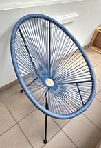 Acapulco tuinstoel van rotan/blauw staal, Tuin en Terras, Ophalen, Zo goed als nieuw, Kunststof, Stapelbaar
