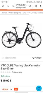 VTC CUBE TOURING BLACK MÉTAL TAILLE S, Vélos & Vélomoteurs, Comme neuf, Enlèvement ou Envoi