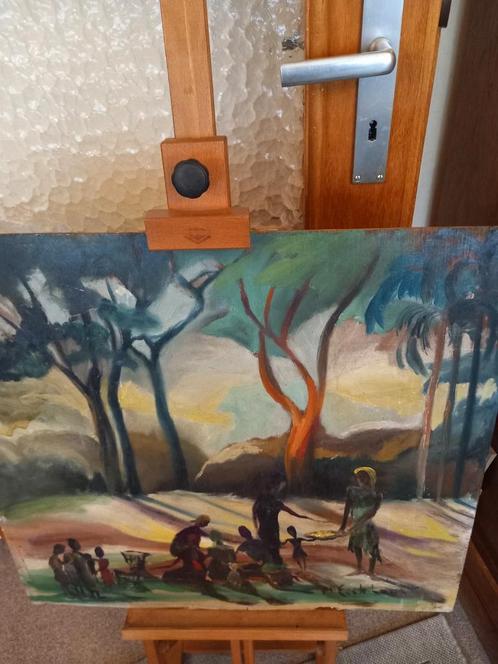 Hsp. Afrikaanse specht met familie., Antiek en Kunst, Kunst | Schilderijen | Klassiek, Ophalen