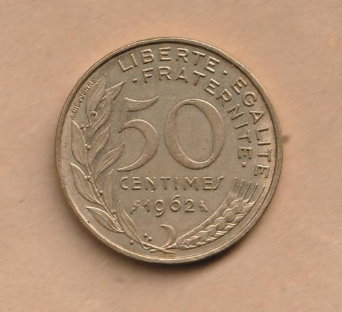 F : 1 pièce de 50 centimes (utilisée) (1962), Timbres & Monnaies, Monnaies | Europe | Monnaies non-euro, Monnaie en vrac, France