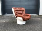 Cognac Elda chair Joe Colombo for Longhi Italy-Showroommodel, Ophalen, 75 tot 100 cm, Zo goed als nieuw, 75 tot 100 cm
