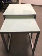 Bijzettafel, Huis en Inrichting, Tafels | Bijzettafels, Ophalen, Minder dan 55 cm, Gebruikt, Glas