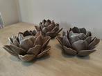 Theelichthouders bloemen, Huis en Inrichting, Woonaccessoires | Kandelaars en Kaarsen, Overige materialen, Bruin, Ophalen of Verzenden
