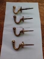 4 gordijnhaken en 4 gordijnringen in messing,vintage, Enlèvement ou Envoi