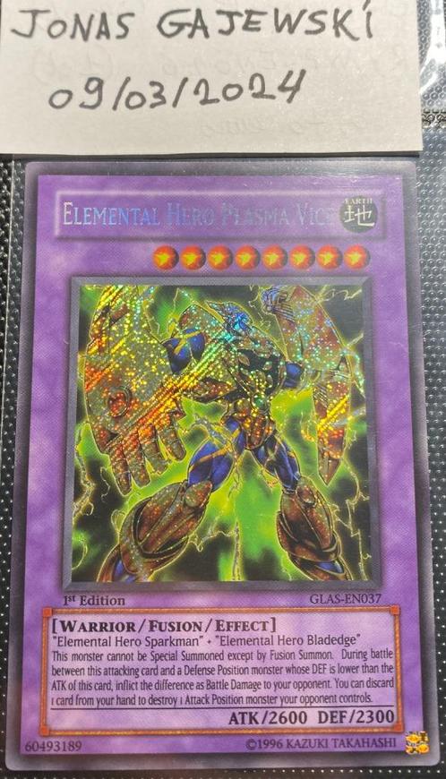 Elemental Hero Plasma Vice (1re édition - Secret - GLAS-EN03, Hobby & Loisirs créatifs, Jeux de cartes à collectionner | Yu-gi-Oh!
