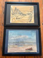 Twee aquarellen van Hubert Malfait, Antiek en Kunst, Ophalen of Verzenden