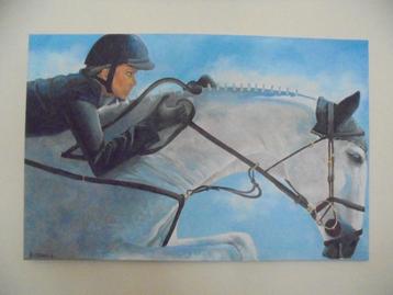 Peinture de cheval Camille avec Athina Onassis (75 x 115)
