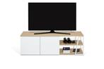 TV-meubel - 2 deurs lichte eik/wit - L=145 x B=45 x D=45 cm, Ophalen, 100 tot 150 cm, Zo goed als nieuw, Metaal