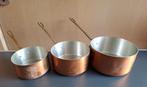 koperen pannen 3stuks, Huis en Inrichting, Keuken | Potten en Pannen, Ophalen of Verzenden, Zo goed als nieuw