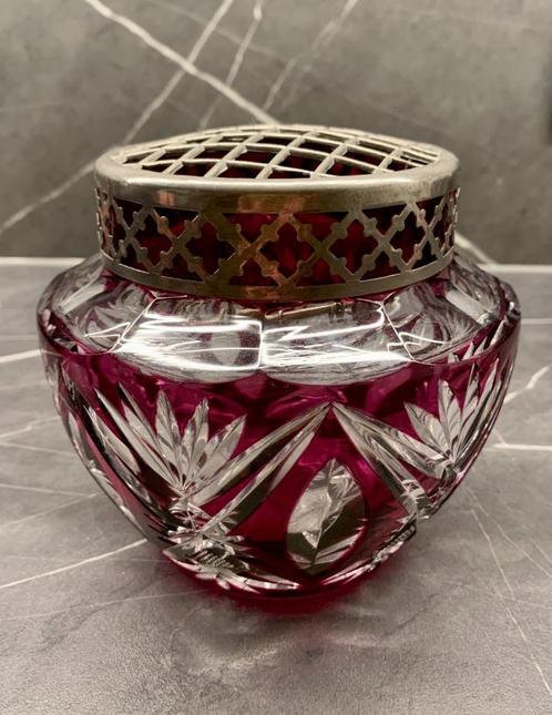 Val Saint Lambert VSL bloemensteker, kristal, Antiek en Kunst, Antiek | Glaswerk en Kristal, Ophalen of Verzenden