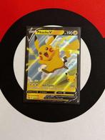 Pokémon - Pikachu V - SWSH143 Promo - NM, Ophalen of Verzenden, Zo goed als nieuw, Losse kaart