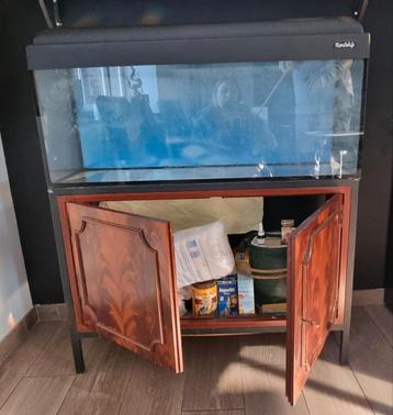 Meuble aquarium en acajou beschikbaar voor biedingen