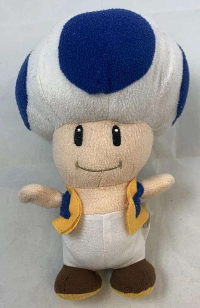 Nintendo Super Mario Bros. Toad blauw knuffel 2012 23cm, Kinderen en Baby's, Speelgoed | Knuffels en Pluche, Zo goed als nieuw