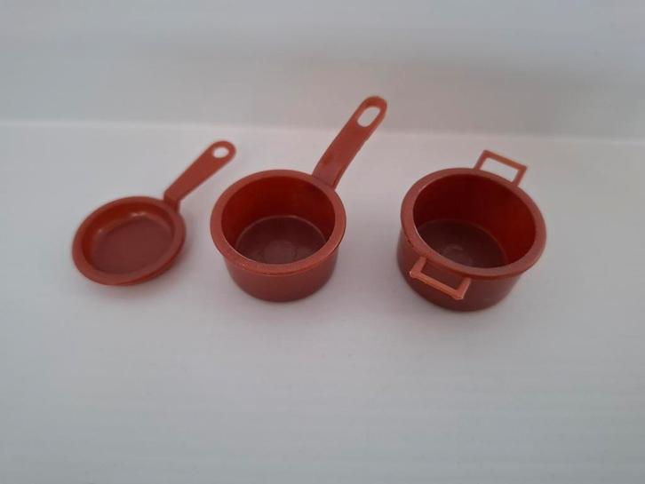 Vintage Big Jim onderdelen accessoires bruine pannen camping, Verzamelen, Speelgoed, Gebruikt, Ophalen of Verzenden