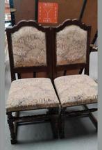 4x stoel tapisserie hout leuning ridders paard kasteelstoel, Antiek en Kunst, Ophalen