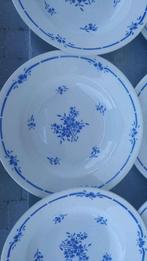 Vintage lot 8 assiettes moulin des loups modèle Juan bleu ha, Enlèvement ou Envoi