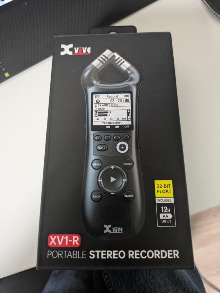 Xvive XV1-R draagbare stereo-audiorecorder met 32-bits, Audio, Tv en Foto, Professionele apparaten, Nieuw, Audio, Ophalen of Verzenden