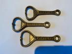 Piedboeuf bieropener koper/messing  3x, Verzamelen, Biermerken, Ophalen of Verzenden, Gebruikt, Flesopener, Overige merken