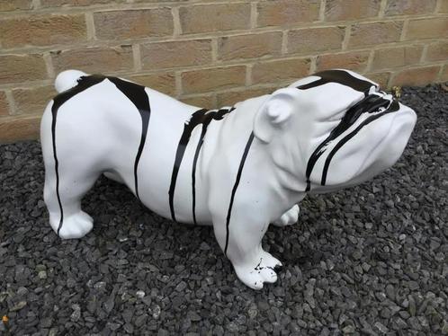 Bulldog noir et blanc, Jardin & Terrasse, Statues de jardin, Neuf, Animal, Synthétique, Enlèvement