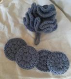 Fleur de douche et ses 4 lingettes. Fait main au crochet, Handtassen en Accessoires, Uiterlijk | Lichaamsverzorging, Nieuw, Ophalen of Verzenden