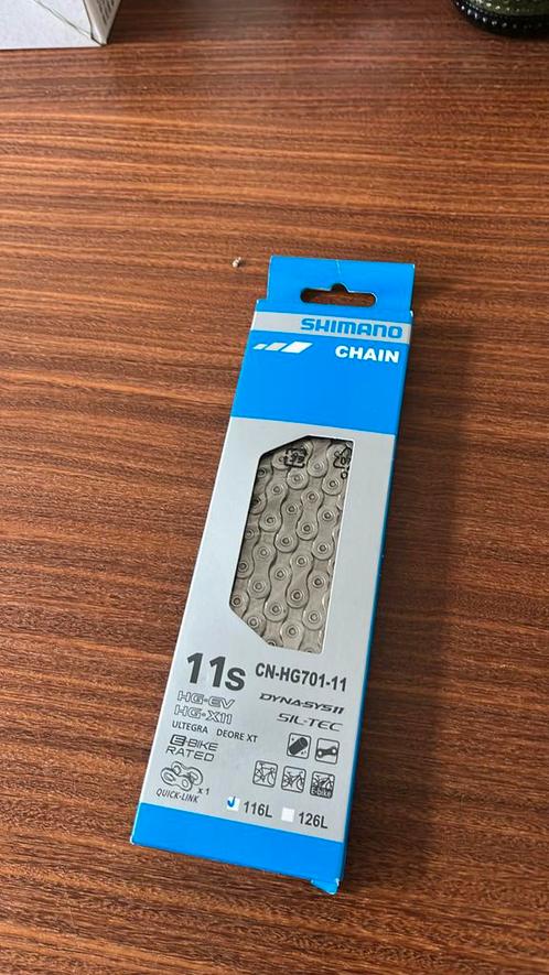 Shimano HG-701 11-Speed Fietsketting (116 schakels), Fietsen en Brommers, Fietsonderdelen, Nieuw, Racefiets, Derailleur of Ketting