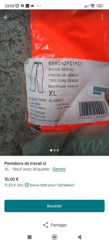 Pantalon de travail beschikbaar voor biedingen