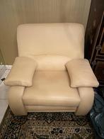 Ensemble canapé + fauteuil en cuir véritable – 3 parties, 150 à 200 cm, Enlèvement, Utilisé, /