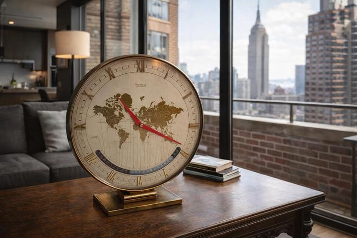 Grote zware wereldklok, Antiek en Kunst, Curiosa en Brocante, Ophalen