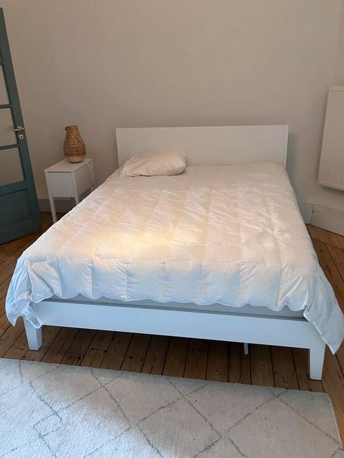 IKEA bed NORDLI (oud model) met nachtkastje en lattenbodem, Huis en Inrichting, Slaapkamer | Bedden, Gebruikt, Tweepersoons, 160 cm
