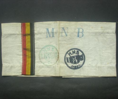 Résistance belge armée brassard du MNB BNB-verzet armband, Verzamelen, Militaria | Tweede Wereldoorlog, Overige soorten, Embleem of Badge