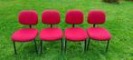 4 chaise rouges, Vier, Stof, Zo goed als nieuw, Ophalen