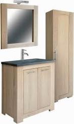 L'aqua Njord 75 Oak, massief eiken houten badkamer kolomkast, Huis en Inrichting, Badkamer | Badkamermeubels, (Half)hoge kast