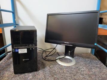 Qmotion amd 3.3ghz 4gb ram 1tb harddisk, Philips 22 inch beschikbaar voor biedingen