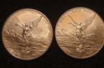 2 x 1 oz zilveren mexicaanse libertads 2000 -2013, Postzegels en Munten, Verzenden, Zilver