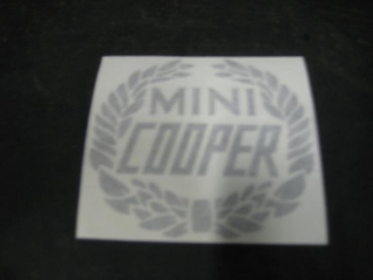 "Mini Cooper" laurel - Logo sticker GRIJS Klassieke Mini, Auto-onderdelen, Carrosserie, Mini, Voor, Nieuw, Ophalen