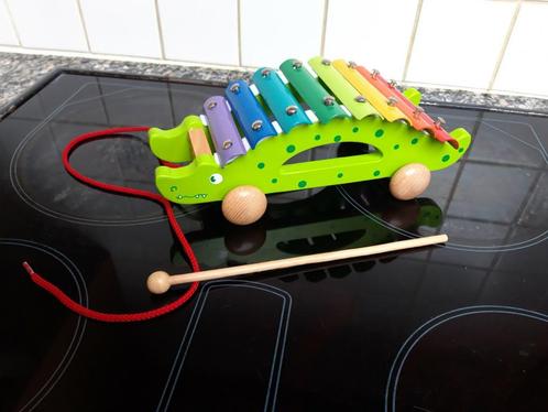 Krokodil Xylofoon rijdt op wieltjes VIGA - heel mooie staat!, Kinderen en Baby's, Speelgoed | Houten speelgoed, Zo goed als nieuw