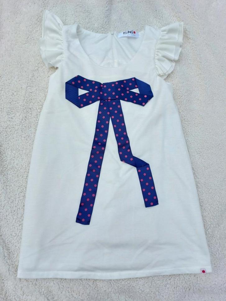 Korte girly a-lijn jurk van Kling, Kleding | Dames, Jurken, Gedragen, Maat 34 (XS) of kleiner, Wit, Boven de knie, Ophalen of Verzenden